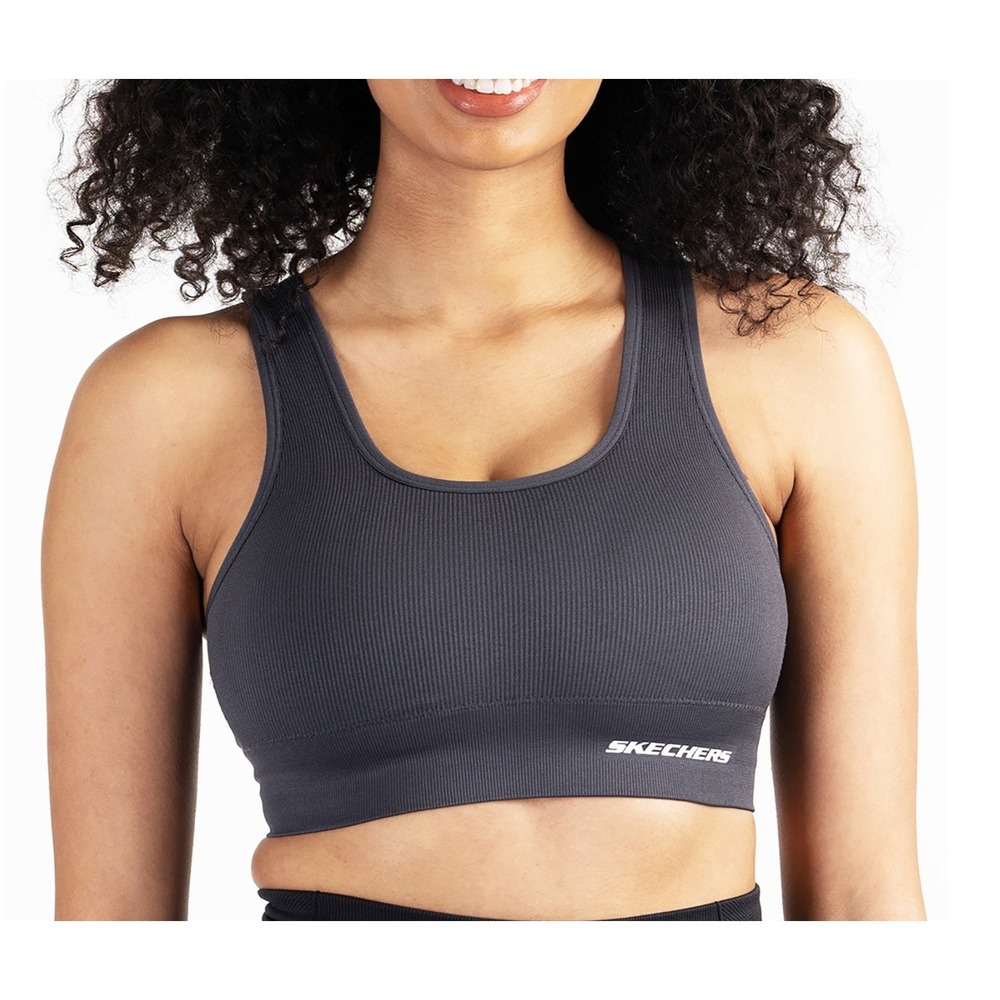 Skechers Womens Double Scoop Sports Bra Nine Iron Size M